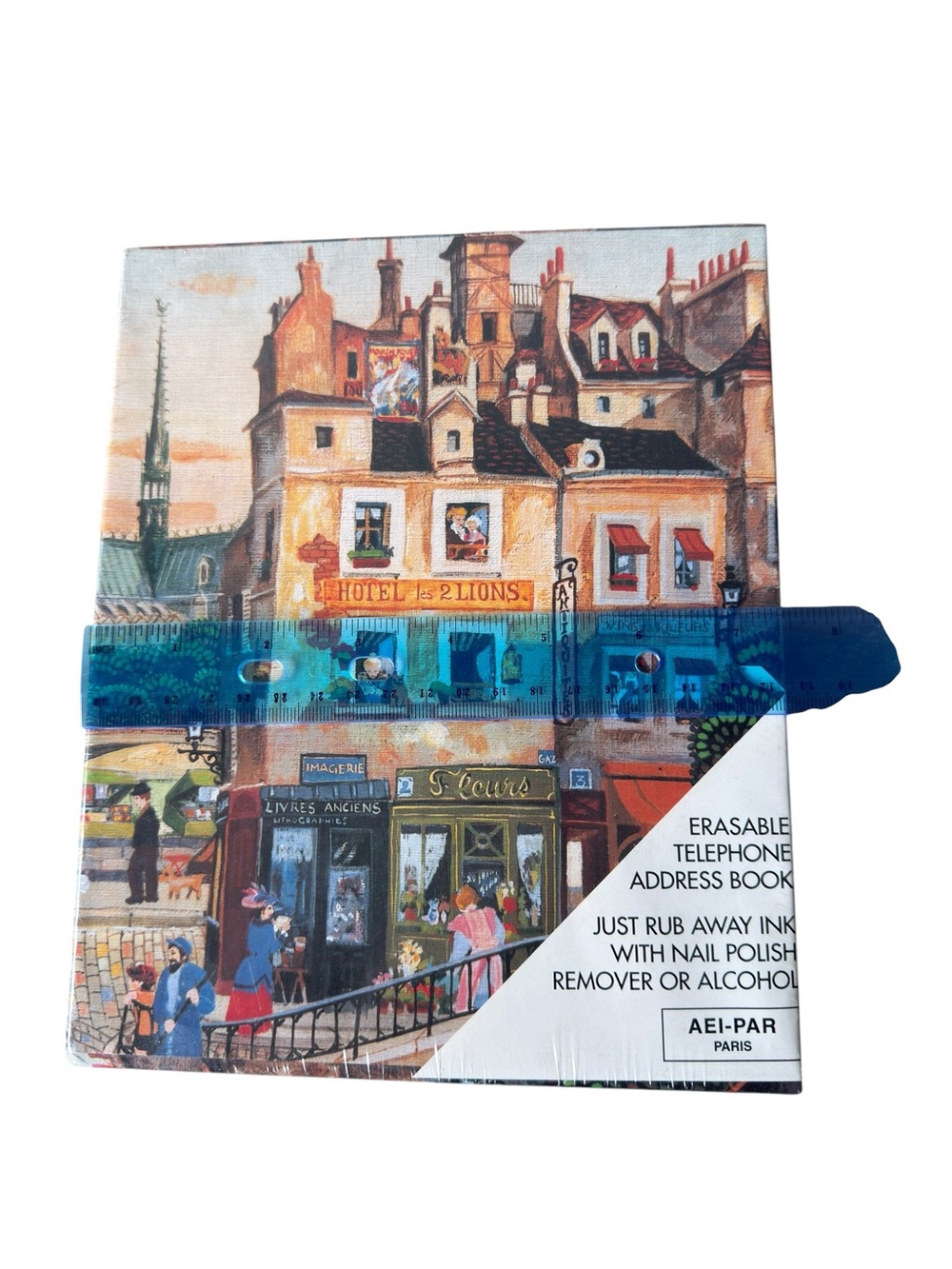 Paris Street Scene Erasable Telephone Address Book - Multicolor